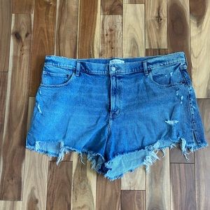 Abercrombie high rise cut off shorts